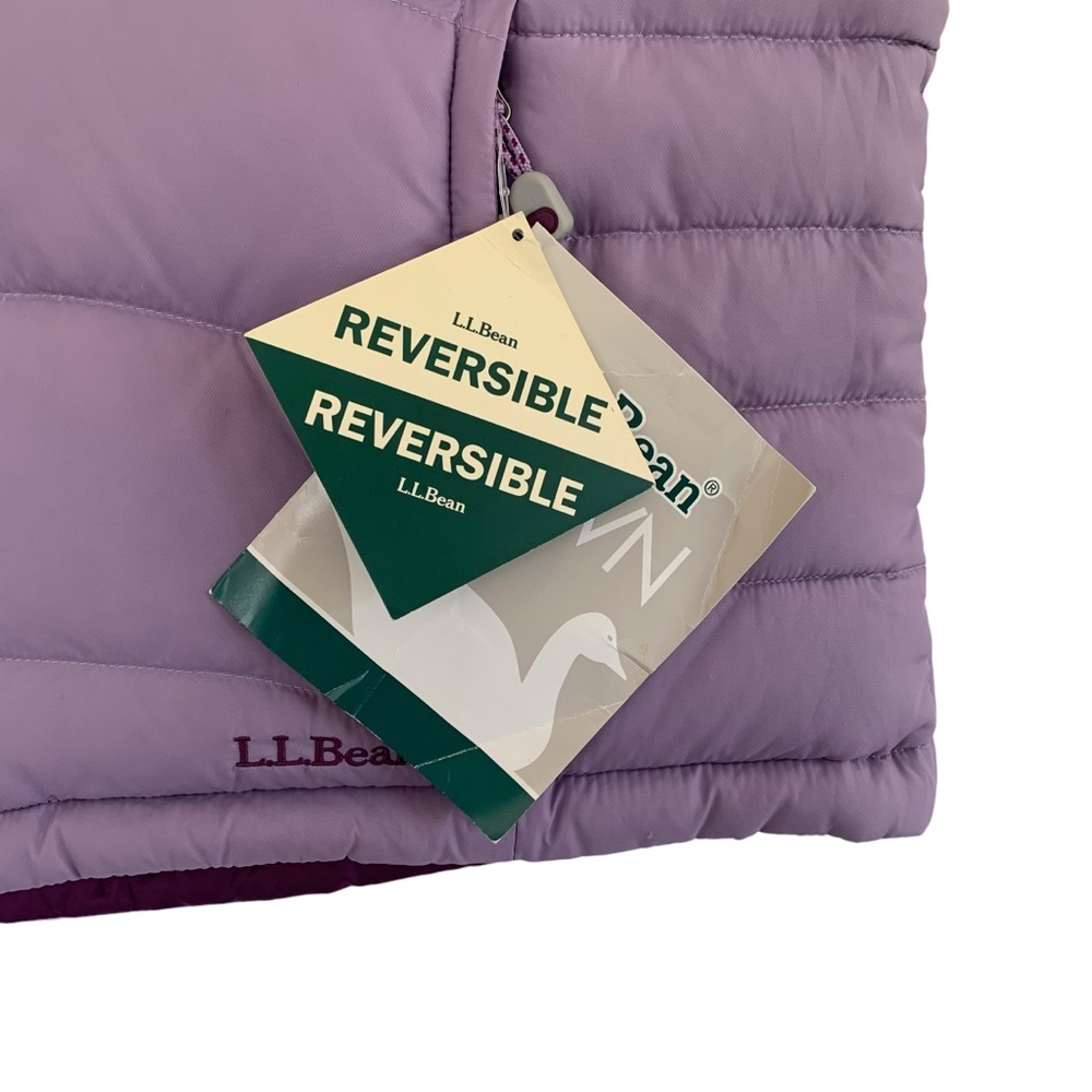 L.L. Bean Lilac & Purple Reversible Goose Down Puffer Vest - Picture 8 of 8